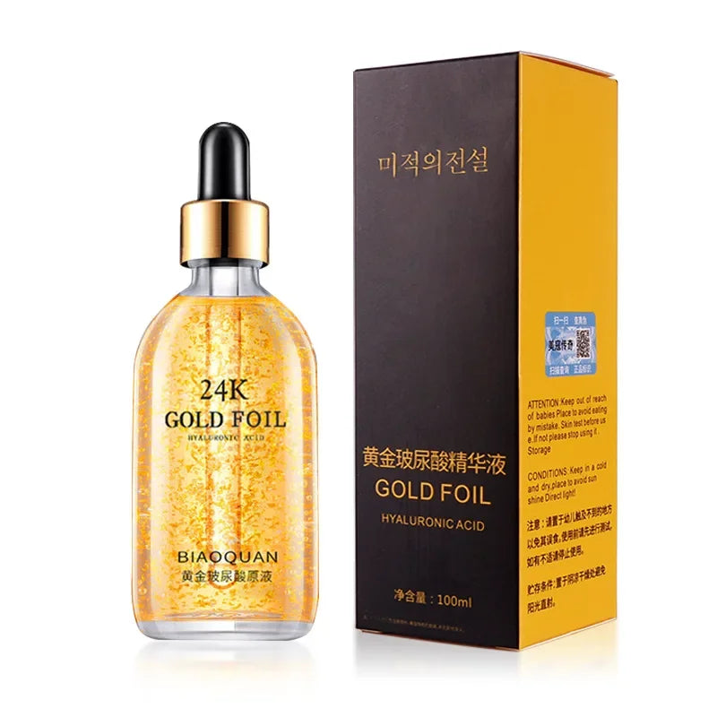 Sérum pour le visage, acide hyaluronique, Nicotinamide, Anti-vieillissement, Lifting du visage, Essence de collagène, soins pour la peau, blanchissant, 100ml, 24k