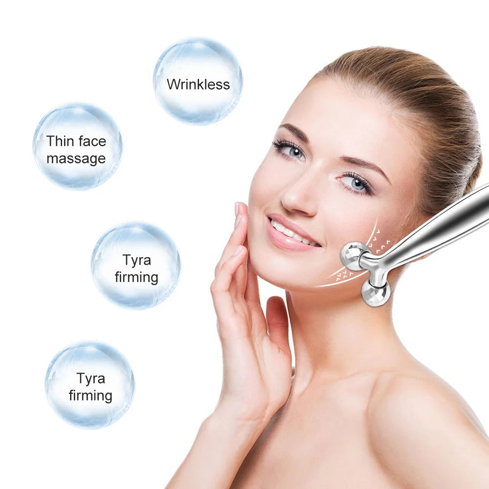 Masseur de visage et de cou à rouleau 3D en forme de Y, rotation à 360 degrés, outils de Massage du corps mince + grattoir Gouache Guasha, Lifting de la peau, dissolvant de rides