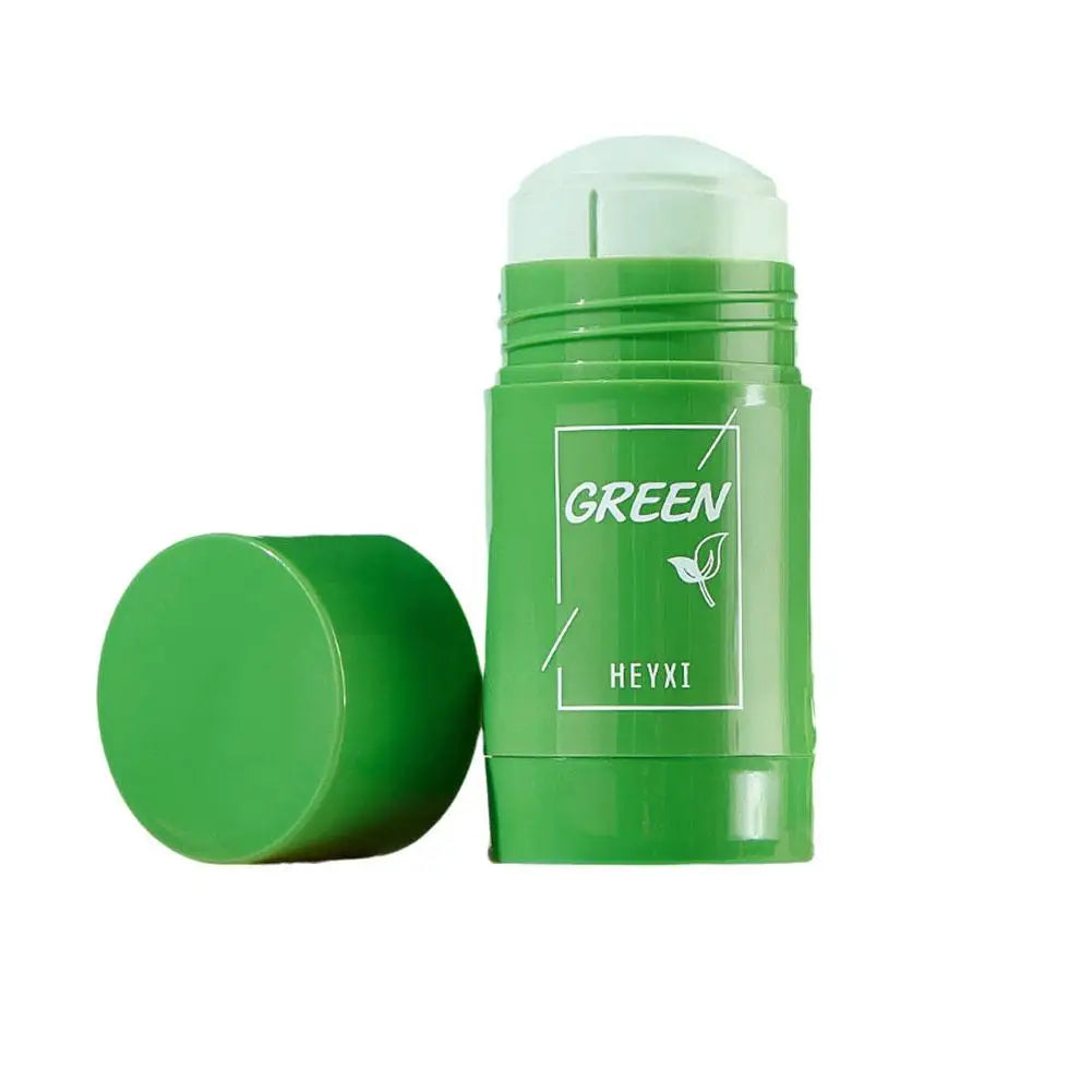 Bâton d'argile à thé vert pour le visage, bâton de masque vert, frottis d'acné, rétrécit les points noirs, extrait de thé vert, masque Facial, nettoyage des pores, 1/3 pièces