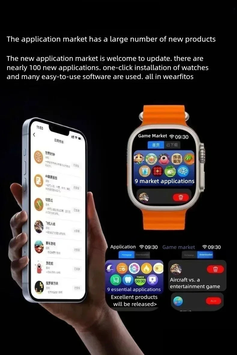 Original HK9 Ultra2 Max Smart Watch Men AMOLED Screen ChatGPT NFC BT Call 2GB ROM Watches GPS PK HK8 HK9 Pro Max Smartwatch Men