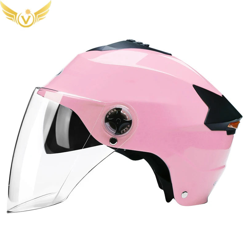Casques de moto avec lumières LED, casque de cyclomoteur