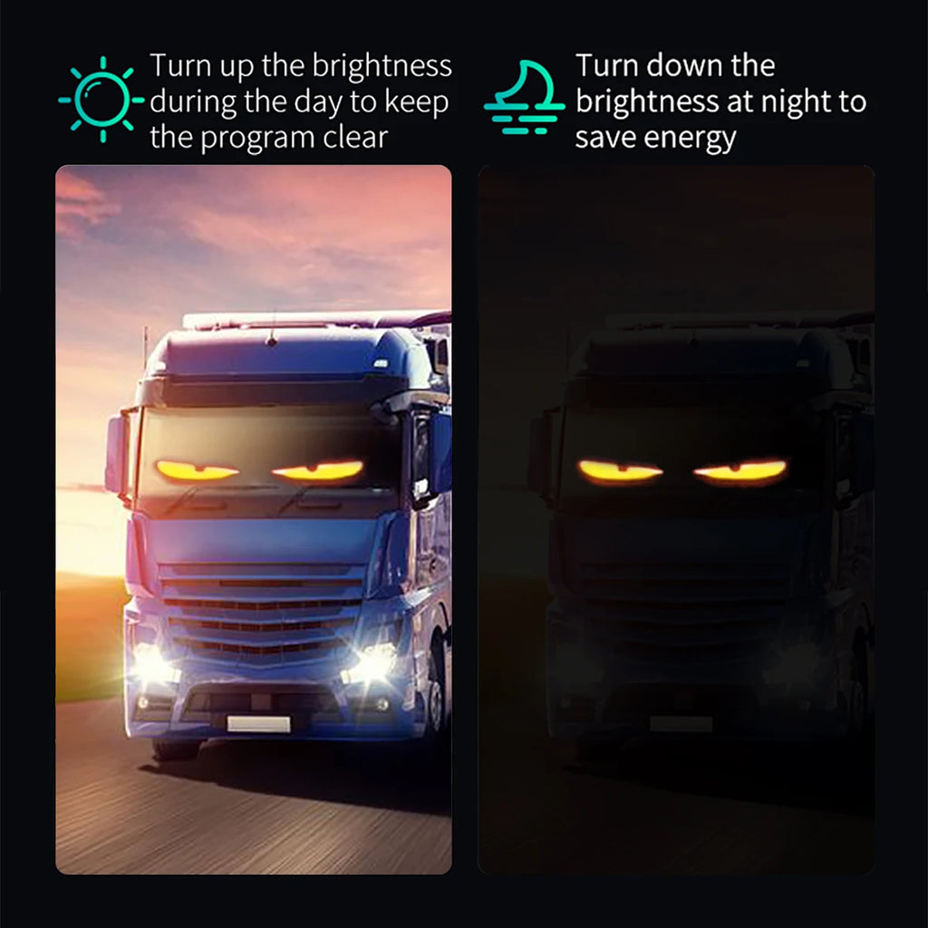 Décoration LED pour pare-brise de camion, lumière clignotante, œil d'ange, lecteur multimédia