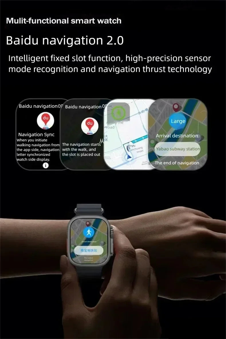 Original HK9 Ultra2 Max Smart Watch Men AMOLED Screen ChatGPT NFC BT Call 2GB ROM Watches GPS PK HK8 HK9 Pro Max Smartwatch Men