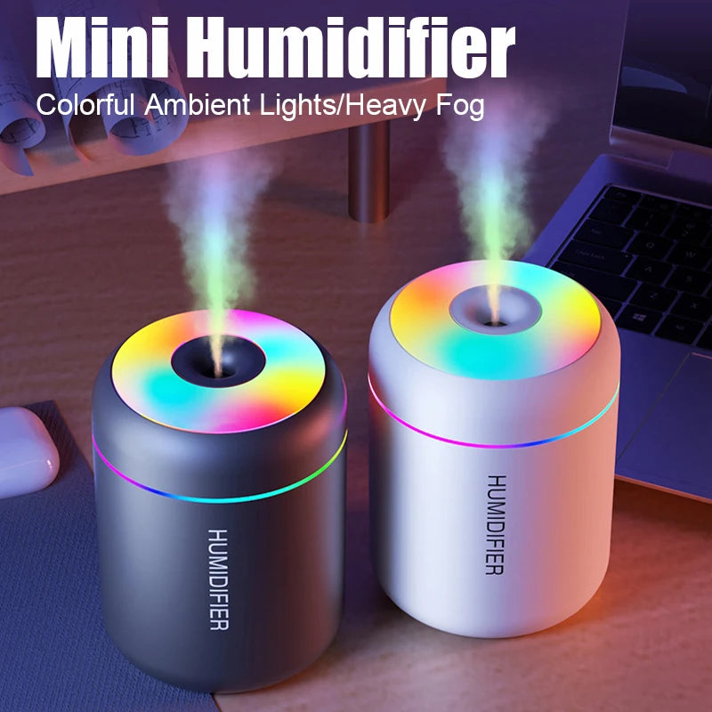 Humidificateur d'air, diffuseur d'arômes, purificateur d'huiles essentielles, lumières colorées
