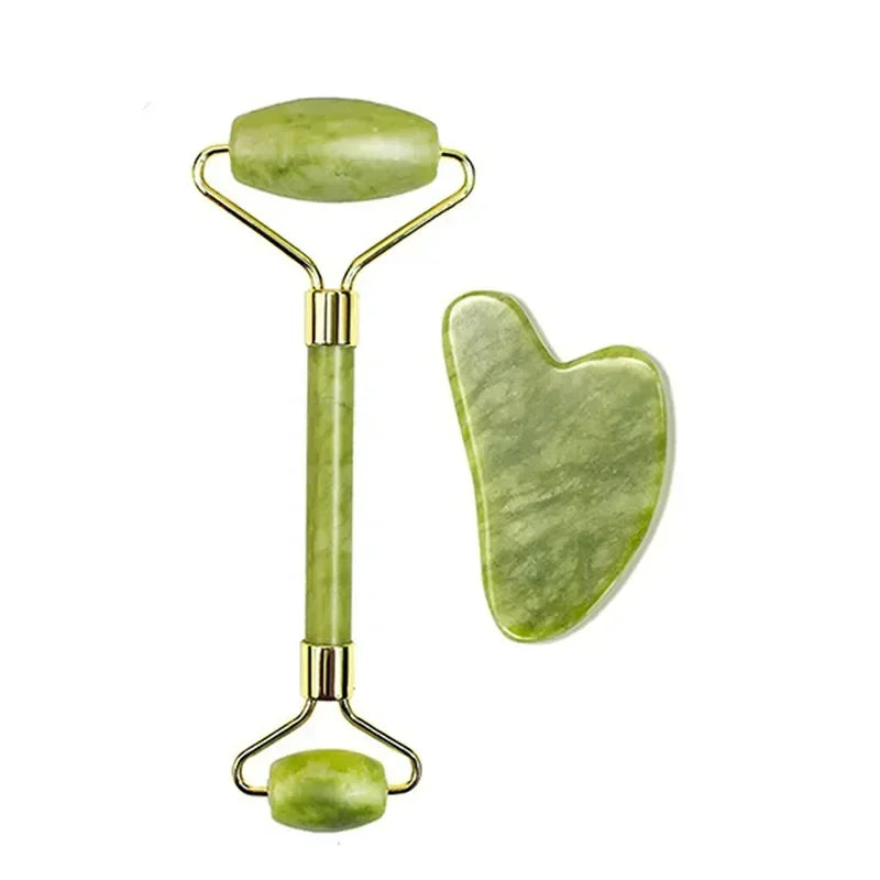 Rouleau de Jade naturel pour le visage Gua Sha, pierre naturelle, masseur de corps et de cou, points d'acupuncture, soins oculaires, Spa, outils de Massage, Lifting du visage