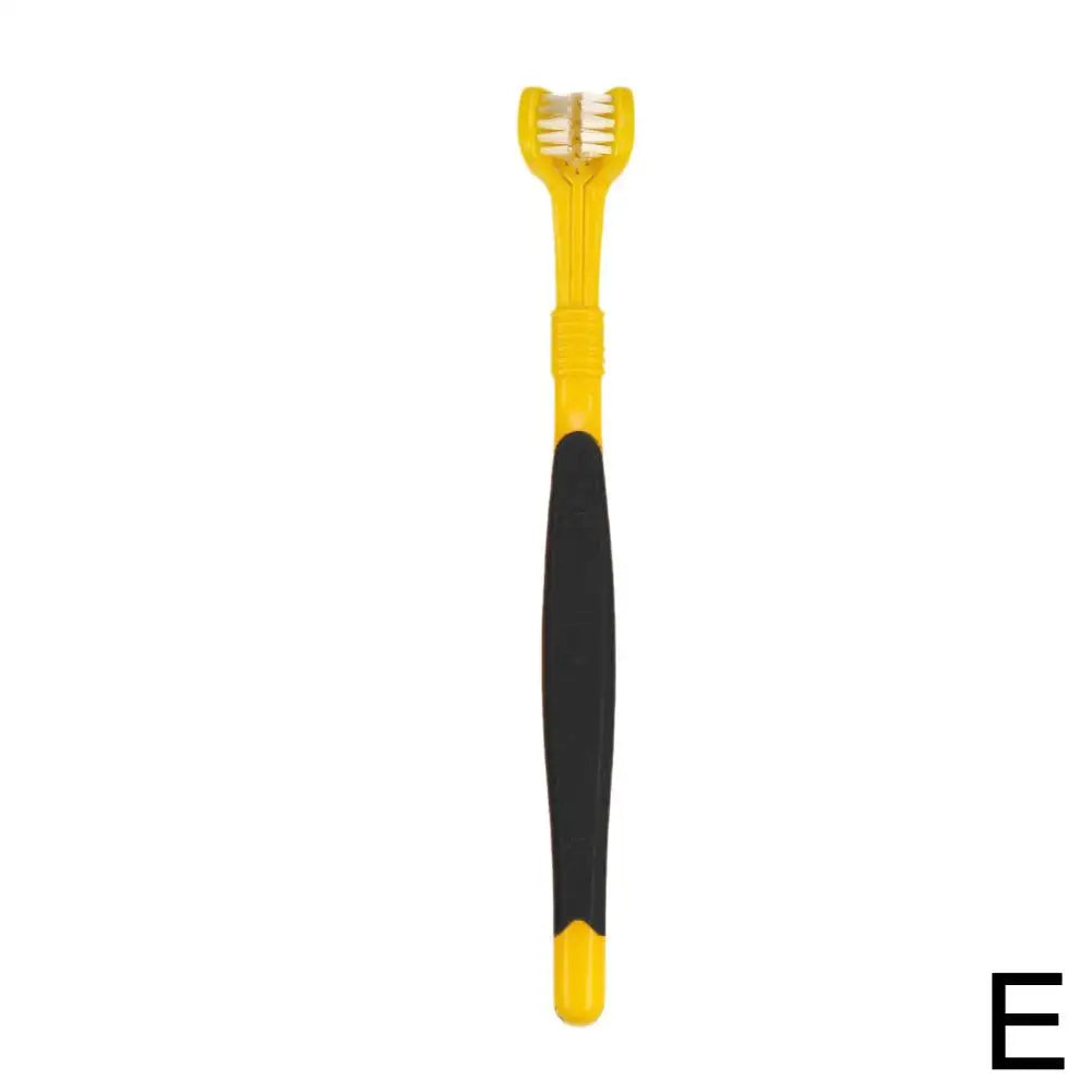 Brosse à dents à trois têtes pour animaux de compagnie, nettoyage buccal