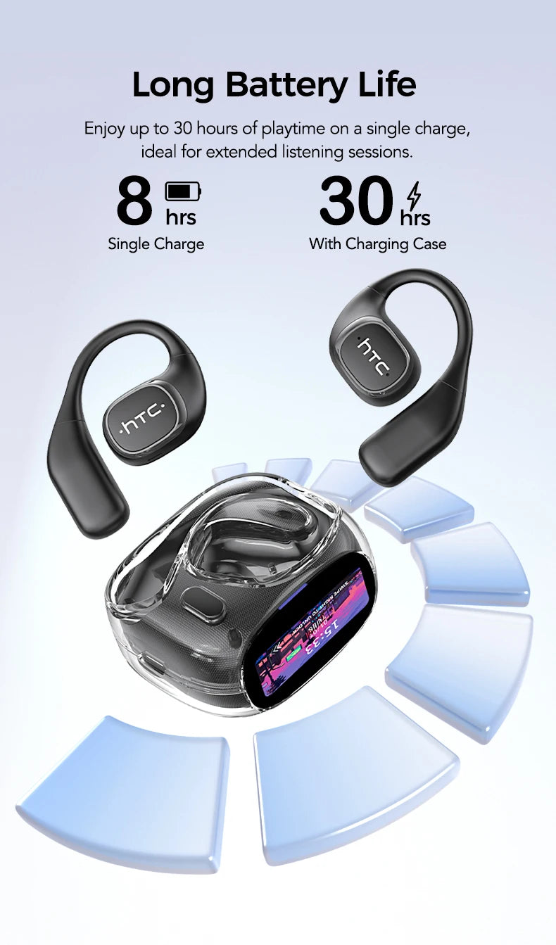 Traducteur HTC NE11 Bluetooth 6.0 OWS casque sans fil écouteurs de traduction écran tactile couleur batterie Ultra longue durée de vie