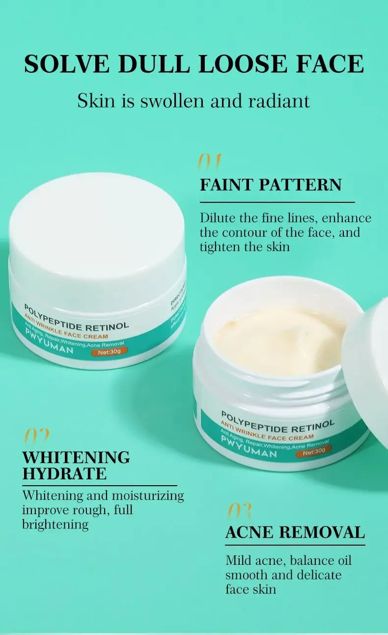 Crème anti-rides au rétinol pour le visage, raffermissante, Anti-vieillissement, estompe les ridules, hydratante, blanchissante, réparation, soins pour la peau, cosmétiques