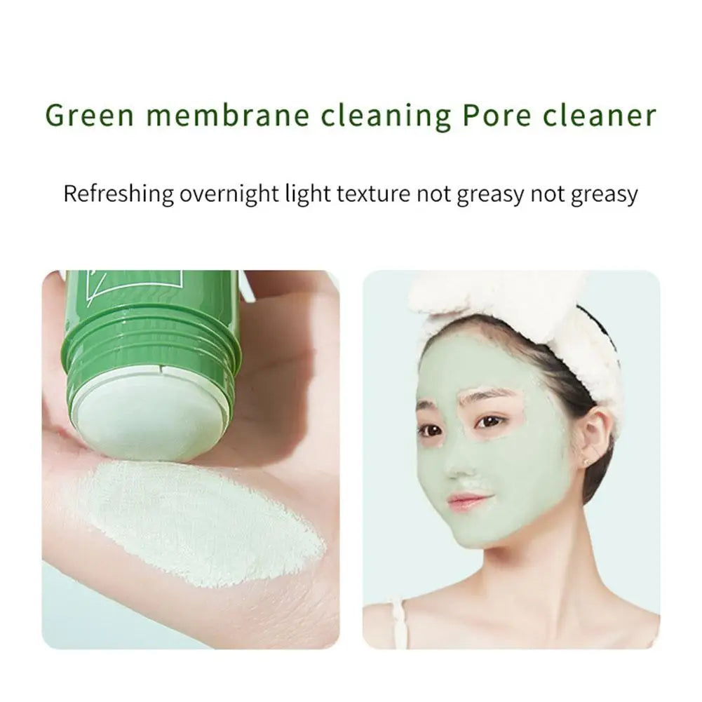 Bâton d'argile à thé vert pour le visage, bâton de masque vert, frottis d'acné, rétrécit les points noirs, extrait de thé vert, masque Facial, nettoyage des pores, 1/3 pièces